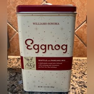 Williams-Sonoma Egg Nog Waffle & Pancake Mix Tin- Collectible!